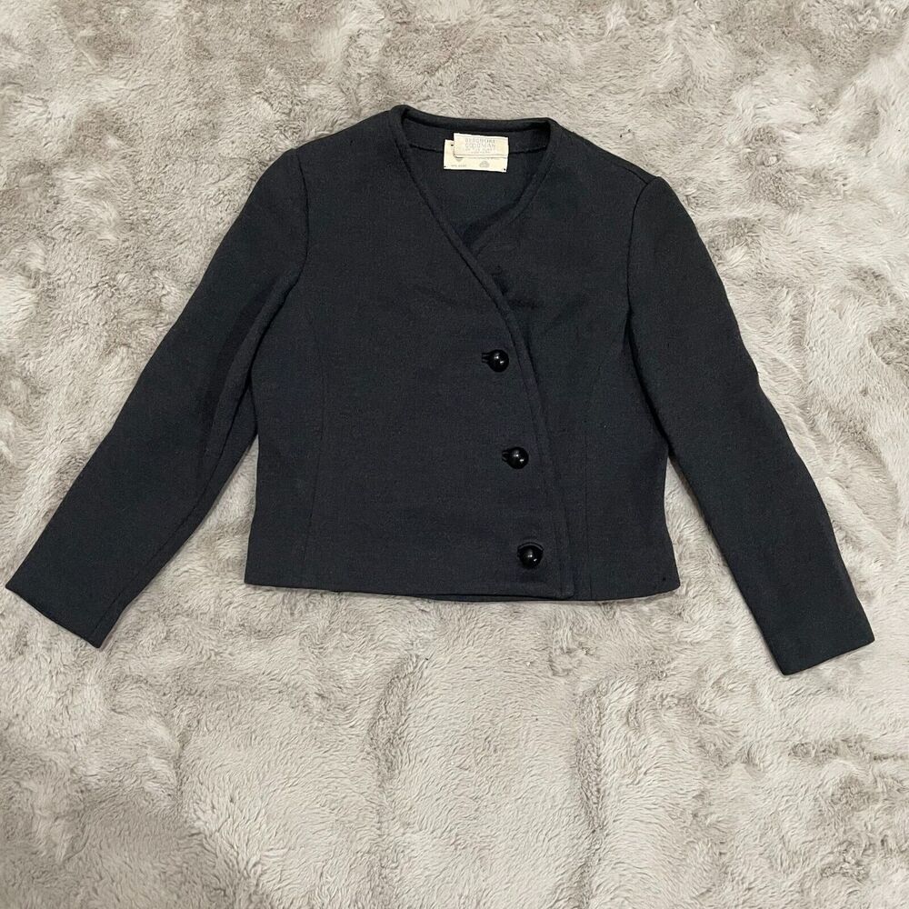 Vintage Bergdorf Goodman Kimberly Jacket 100%‎ Virgin Wool Black Women S Luxury